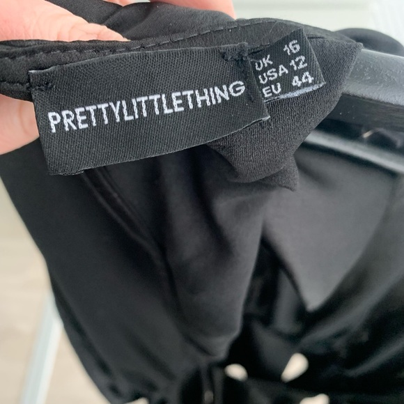 Pretty Little Thing Black Satin Wrap MIDI Dress (never worn) - Picture 7 of 7